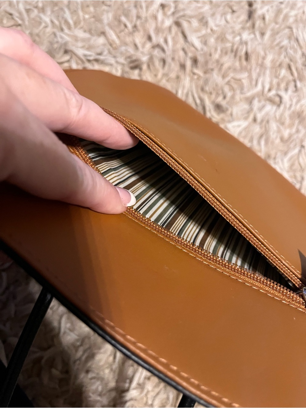 Cleo & Patek Paris Black Tan Colorblock Asymmetrical Leather Purse Parisian - Picture 8 of 12